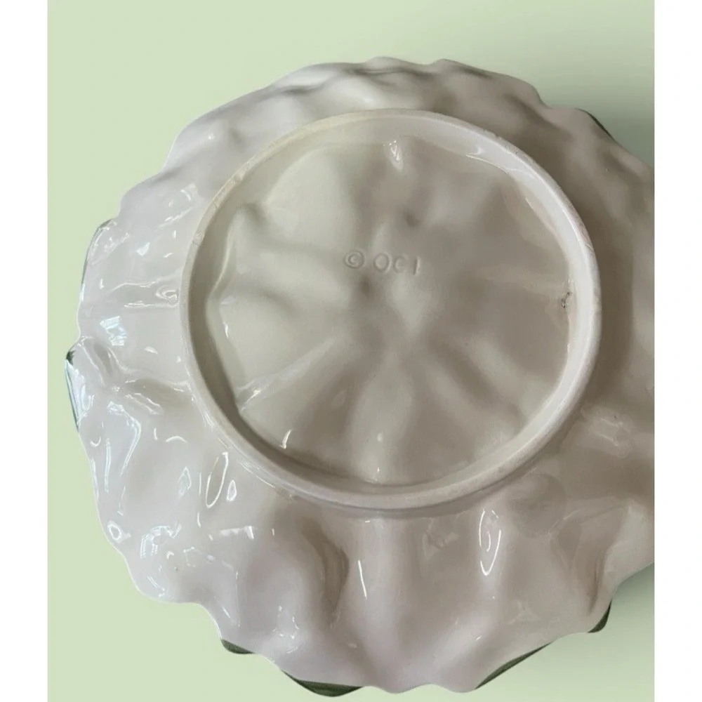 2 Fitz & Floyd Omnibus Poinsettia Christmas Dessert Snack Canape Plates Vintage